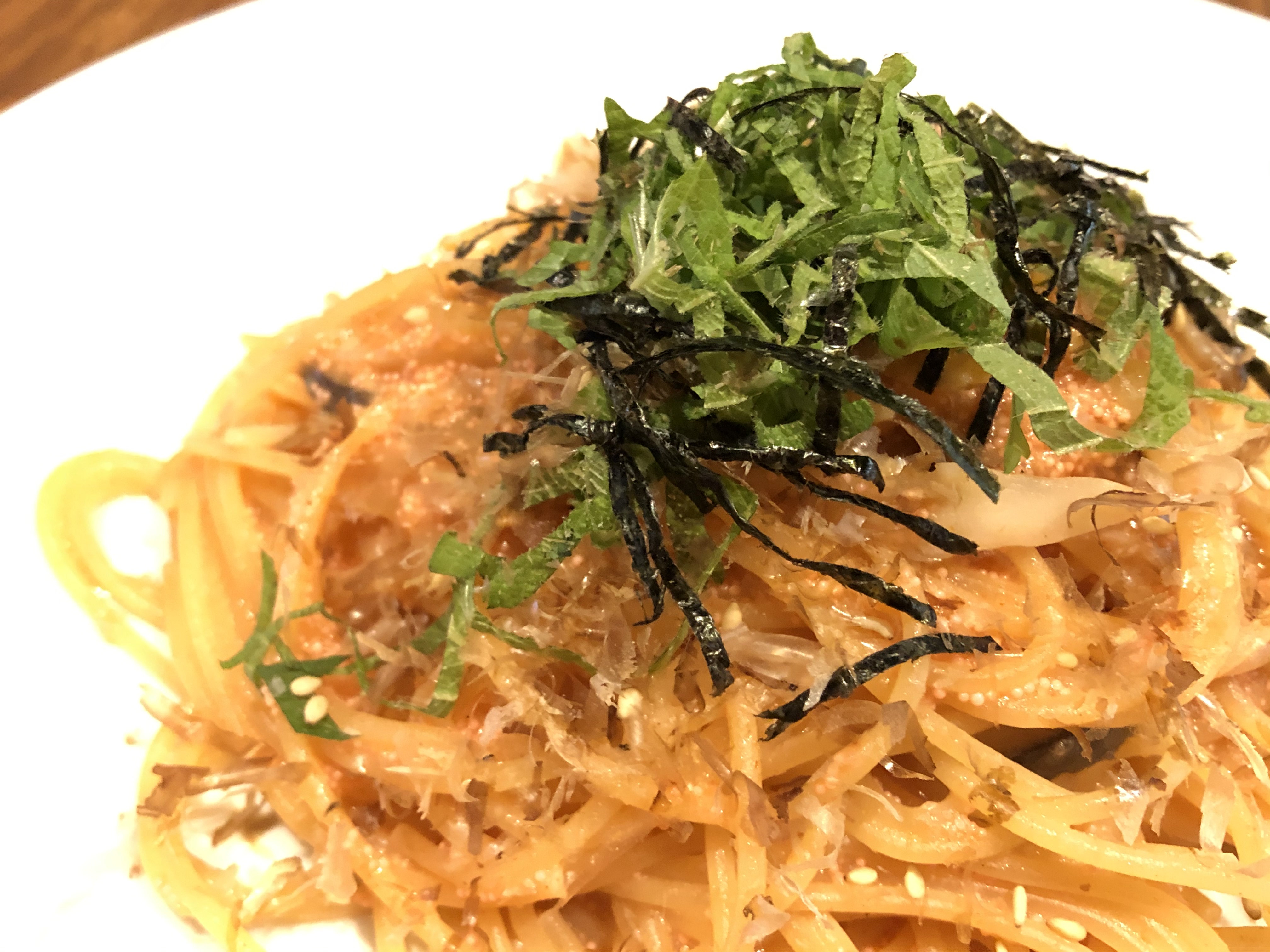 明太子と大葉の和風パスタ(サラダ付き)
